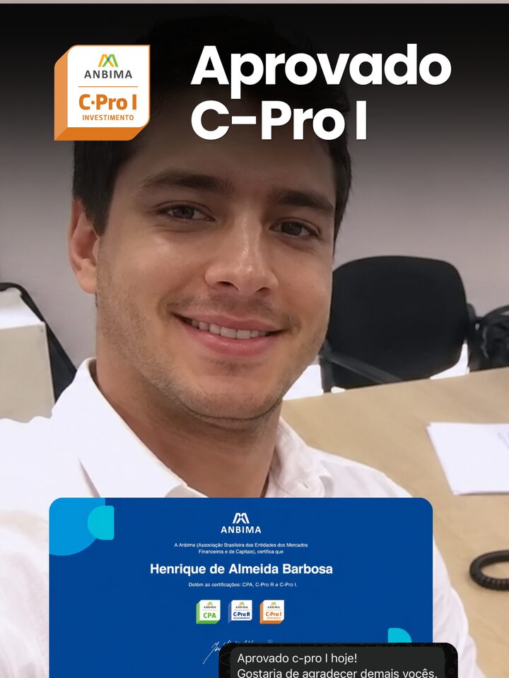 Henrique de Almeida, aprovado na certificação C-Pro I