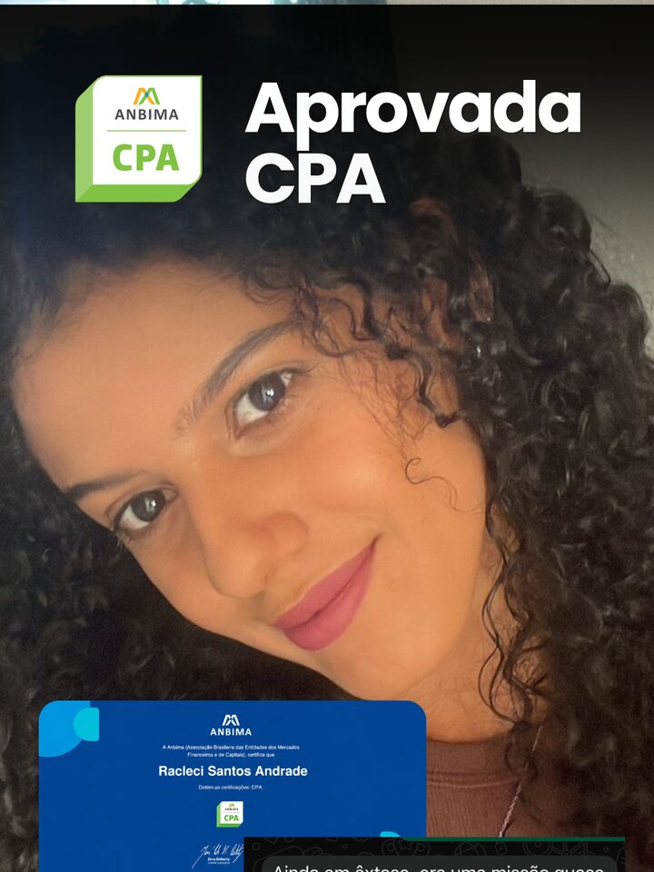 Racleci Santos, aprovado na certificação CPA