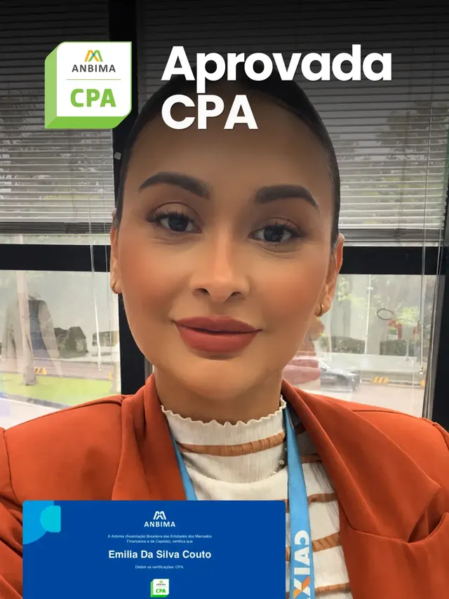 Emilia Couto, aprovado na certificação CPA